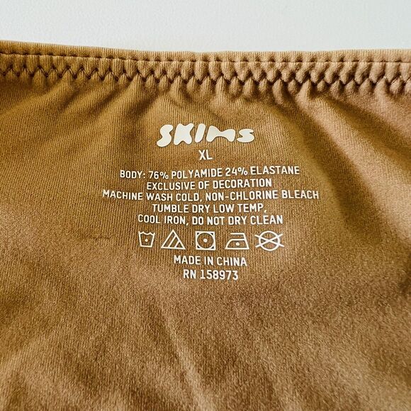 SKIMS Ochre Tan Beige Fits Everybody High Neck Bodysuit - XL - Picture 3 of 6